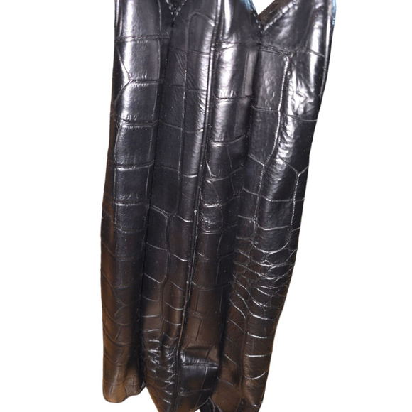 Vintage Kenneth Cole Reaction Black Faux Leather Crocodile Pattern Briefcase Bag - Picture 10 of 16